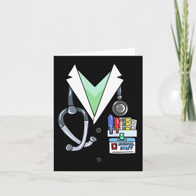 Carte Fun Doctor White Lab Coat Costume Halloween Docteu (Devant)