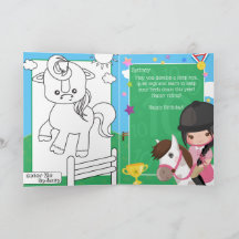 Fun Girls Page de coloriage équestre Anniversaire