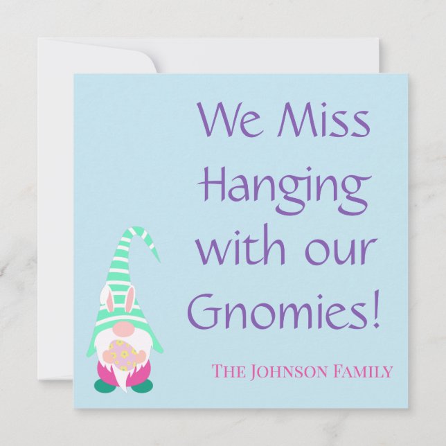 Carte Fun Happy Gnome de Pâques Personnalisé des couleur (Dos)