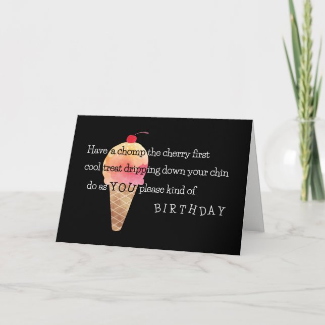 Carte Fun Ice Cream Cone Avoir un heureux anniversaire s (Devant)