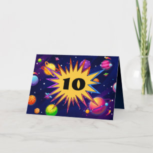 Carte Fun Kids Planet Outer Space Ajouter le nom 10e ann