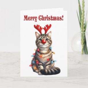 Carte Fun Kitten Funny Chat Noël