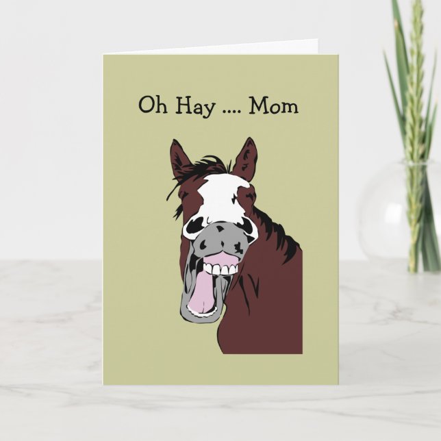Carte Fun Mère Fête Mère Grand Jour à cheval autour (Devant)
