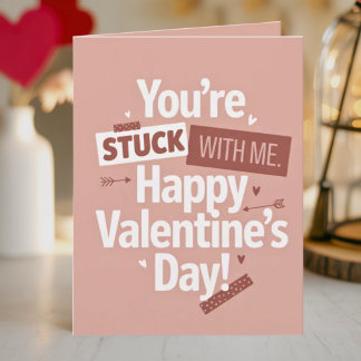 Carte Fun Minimaliste Rétro Pop Saint-Valentin