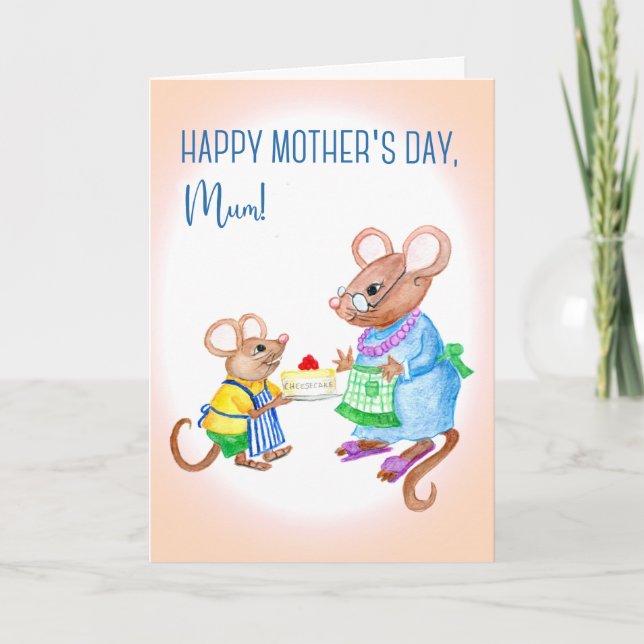 Carte Fun Mother's Day for Mum with mice Mice Card (Devant)