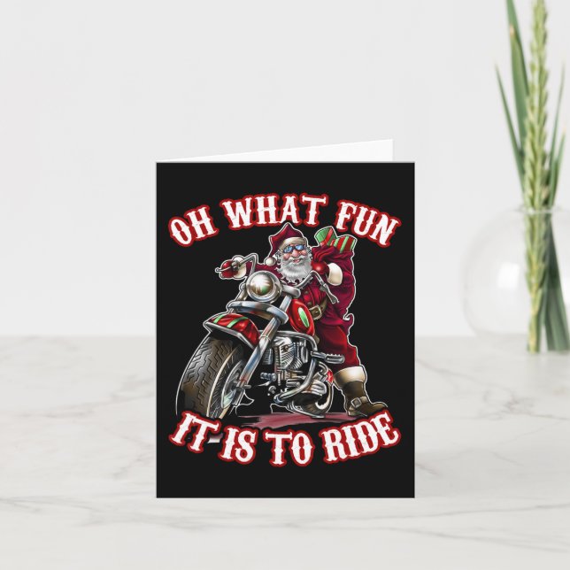 Carte Fun Motorcycle Biker Grand-père Père Noël Rider No (Devant)