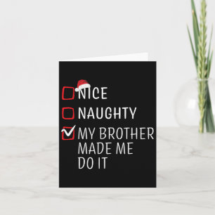 Carte Fun Naughty Nice Noël Famille Pajama Hommes Femmes