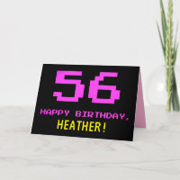 Fun, Nerdy, Geeky, Pink, 8 bits Style 56e annivers