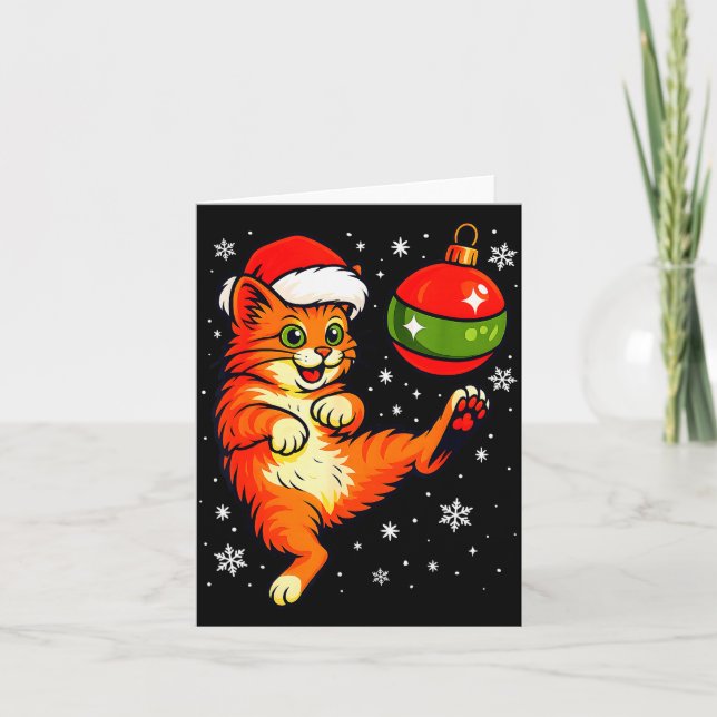 Carte Fun Orange Cat Humor Christmas Ornament Football S (Devant)