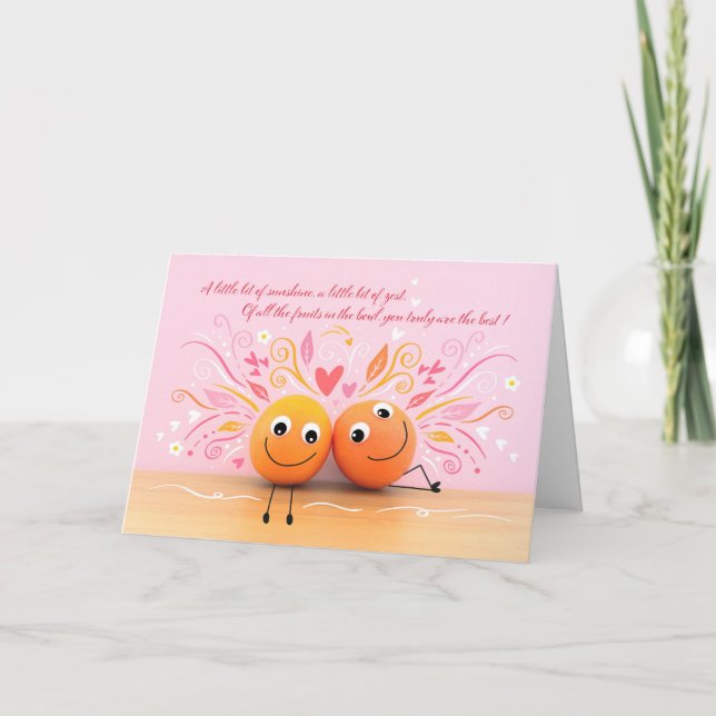 Carte Fun Oranges Valentine's Day Card (Devant)