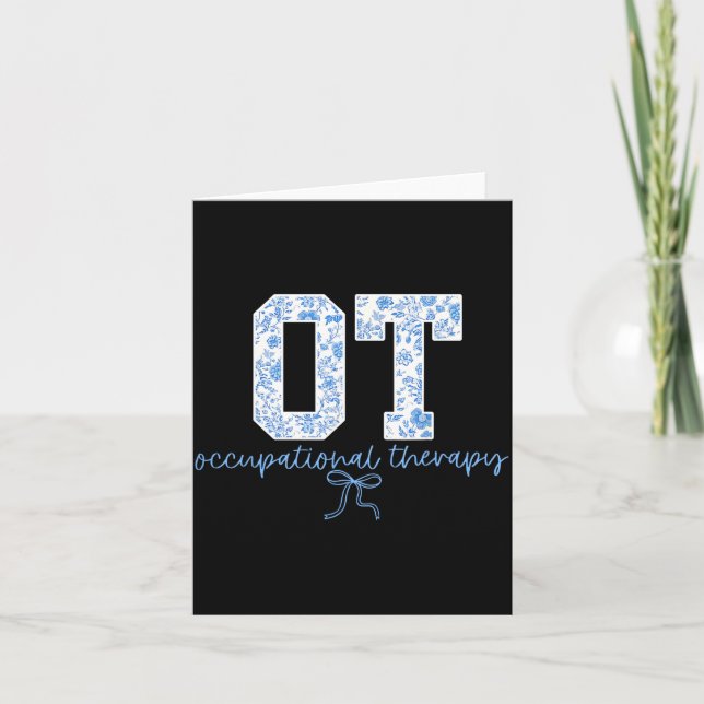 Carte Fun Ot Occupational Therapy Blue Coquette Bow Ot T (Devant)