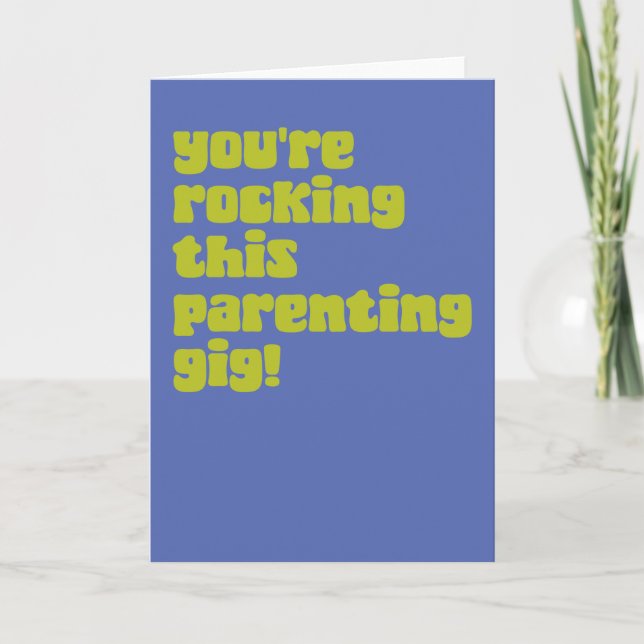 Carte Fun Parenting Citation Félicitations Nouveau bébé (Devant)