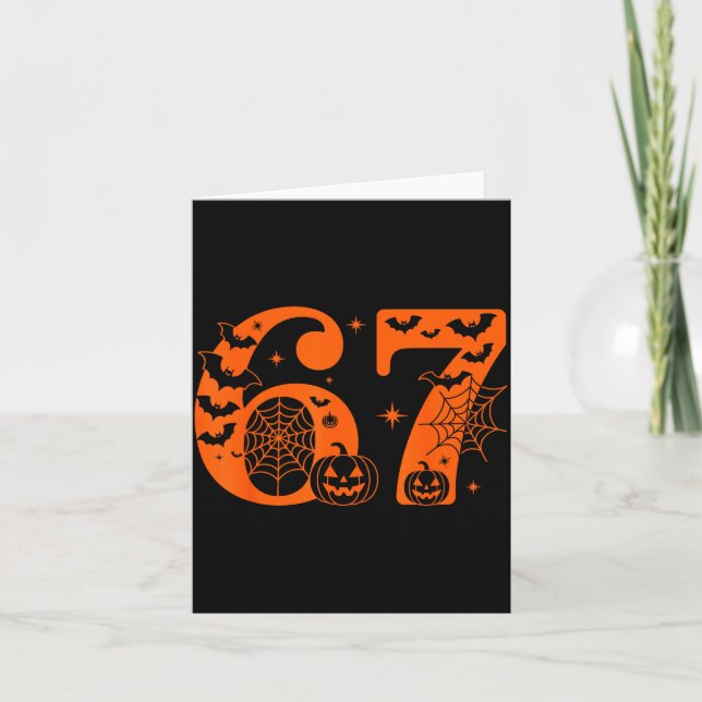 Carte Fun Six Seven 6 7 Meme Design Couples Halloween  (Devant)