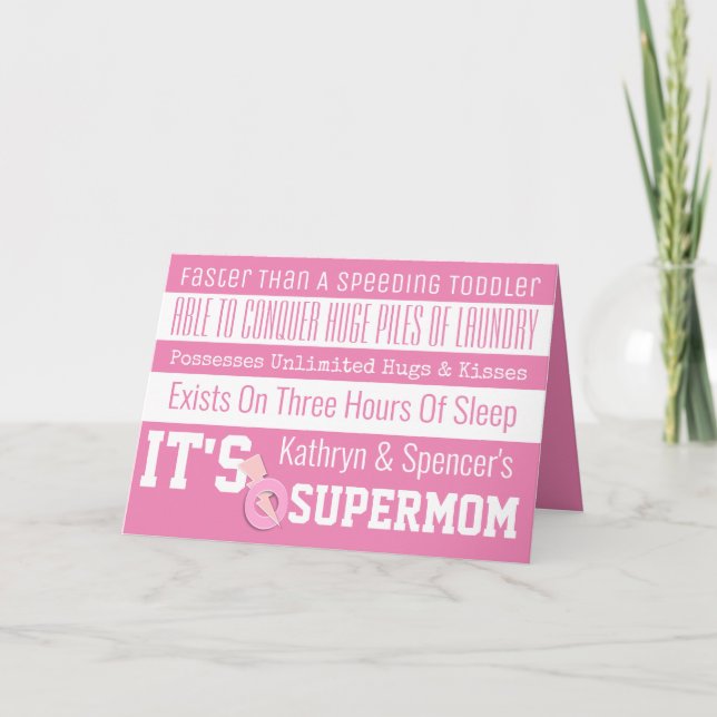 Carte Fun SuperMom Personnalisé (Devant)