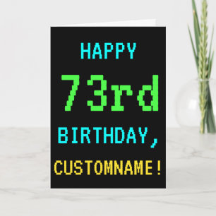 Carte Fun Vintage/Retro Video Game Look 73e anniversaire