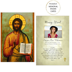 Carte funéraire chrétienne orthodoxe de Jésus-Chri