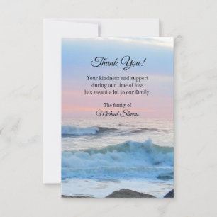 Carte funéraire Merci - Ocean Waves