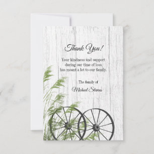 Carte funéraire Merci - Wagon Wheels