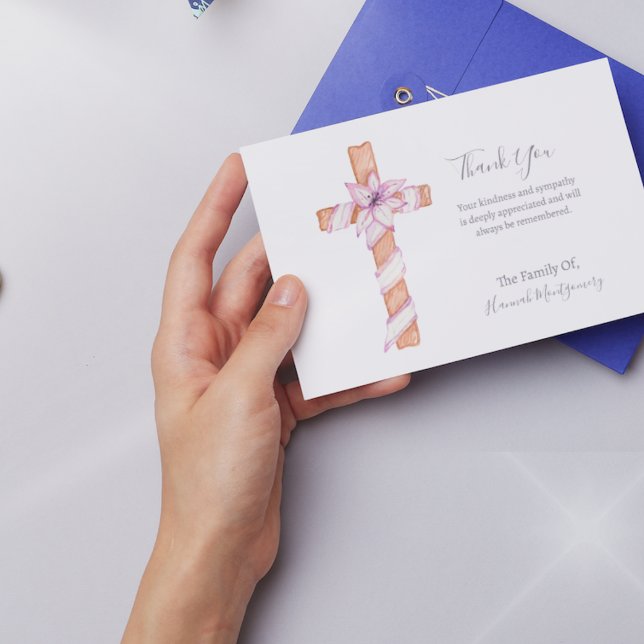 Carte funéraire Sympathie de la croix de fleurs (Créateur téléchargé)