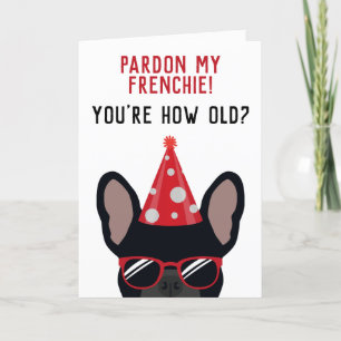 Carte Funky Black French Bulldog Anniversaire