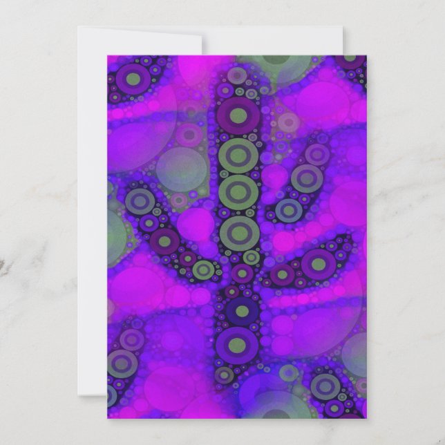 Carte Funky Bleu Violet Saguaro Cactus Mosaic (Devant)