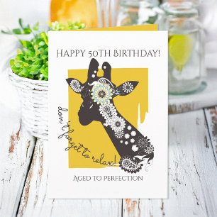 Carte Funky Cool Giraffe Inspiration Anniversaire