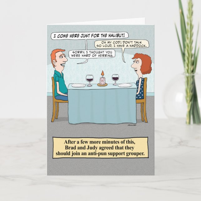 Carte Funky Fish Puns Anniversaire (Devant)