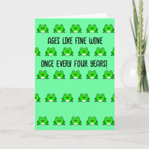 Carte Funky Frog Leap Année Anniversaire