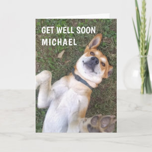 Carte Funky Get Well Chien Photo Custom