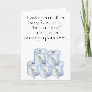 Carte Funky Pandemic Toilet Papier Maman Fête des mères