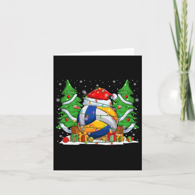 Carte Funky Père Noël Volleyball Ball &amp ; Net Christm (Devant)