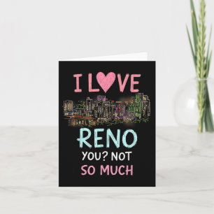 Carte Funky Reno Nevada Night Skyline Vintage