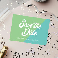 Funky Retro Aqua Blue Green Wedding Enregistrer La