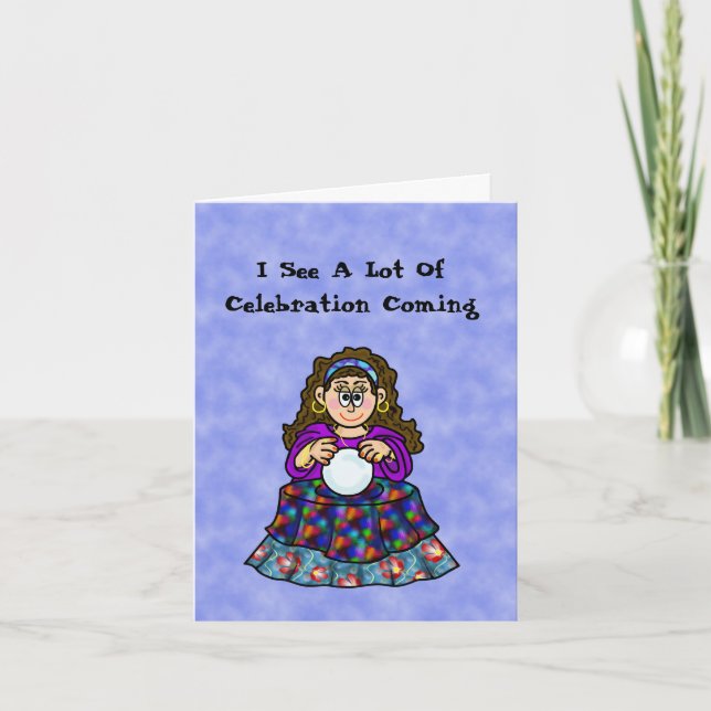 Carte Funky Roma Day Card avec Fortune Teller (Devant)