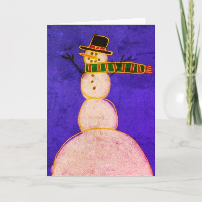 Carte Funky Snowman Art Abstrait (Devant)