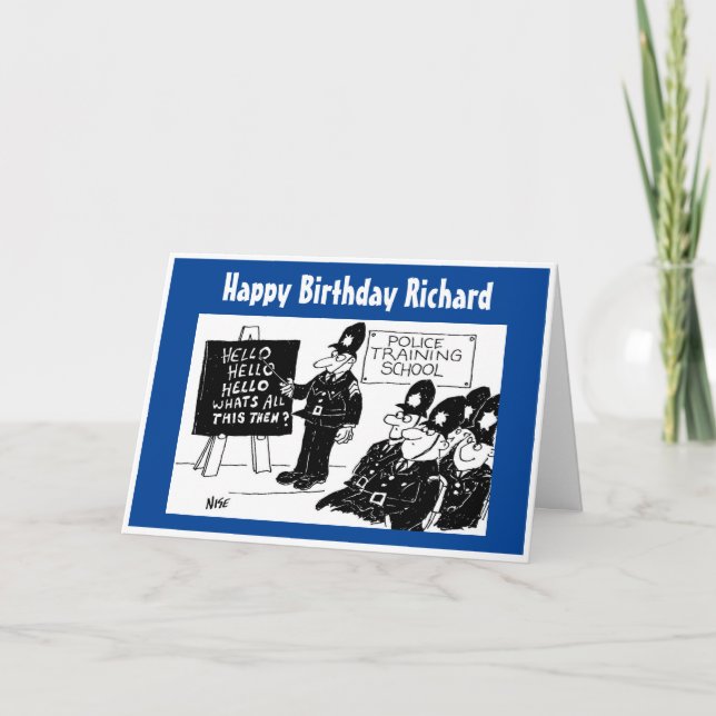 Carte Funky UK Police Training School Salutations Annive (Devant)