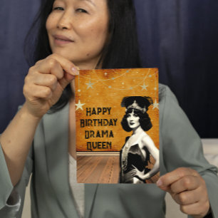 Carte Funky Vintage Drama Queen Anniversaire
