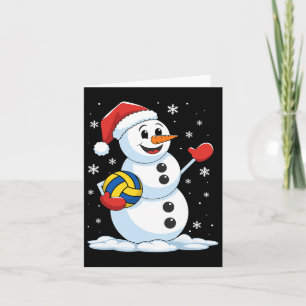 Carte Funky Volleyball Snowman Christmas Volleyball Play