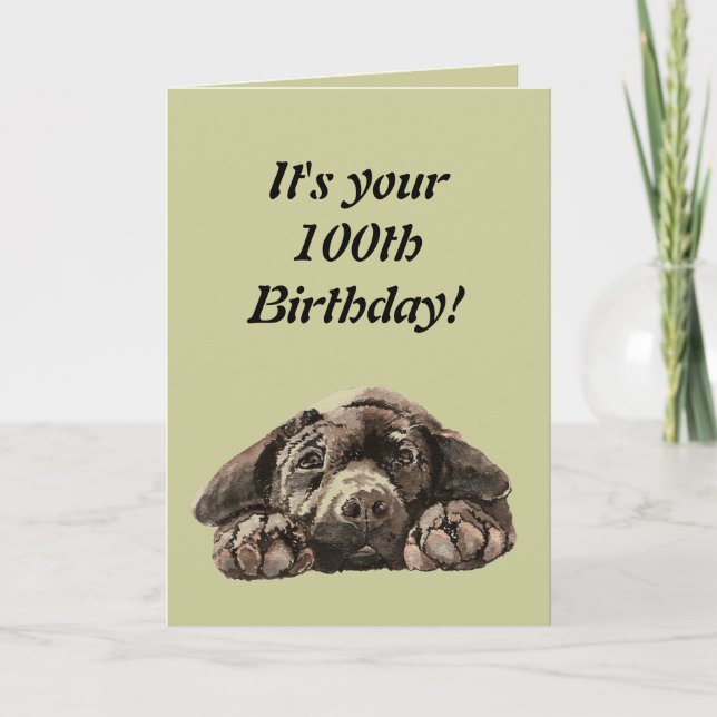 Carte Funny 100e anniversaire Personnaliser Labrador Ret (Devant)