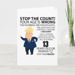 Carte Funny 13e Year Birthday Present Happy Birth year