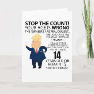 Carte Funny 14e année Anniversaire présent Bonne année d