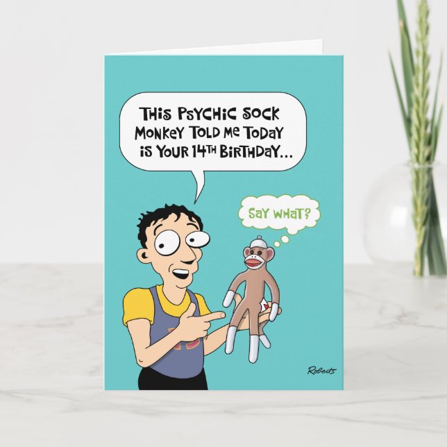 Carte Funny 14e anniversaire (Devant)