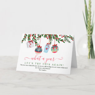 Carte Funny 2020 année Noël aquarelle vacances