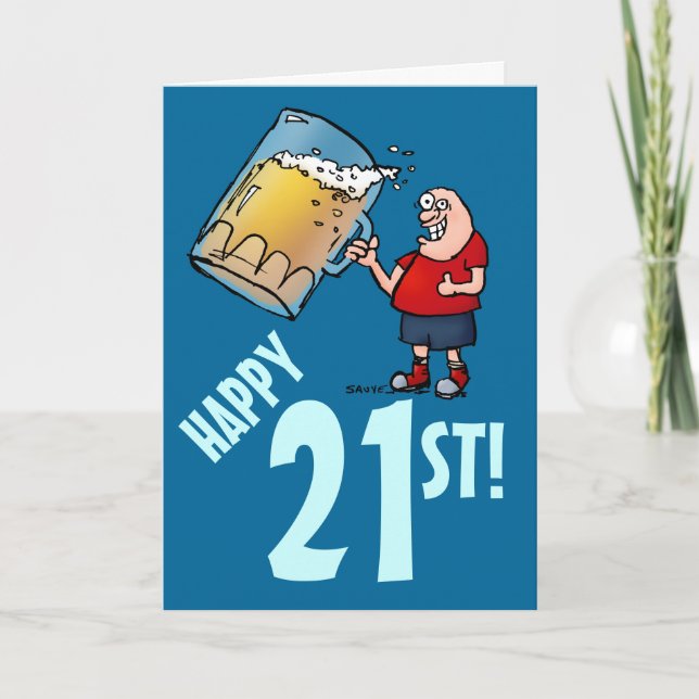 Carte Funny 21st Birthday Card avec dessin de la grande  (Devant)