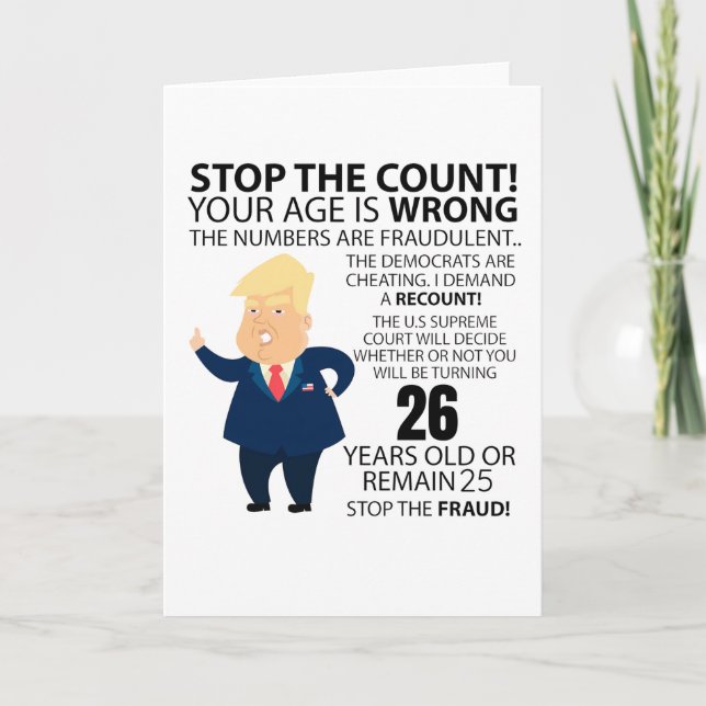 Carte Funny 26e année Anniversaire présent Bonne année d (Devant)