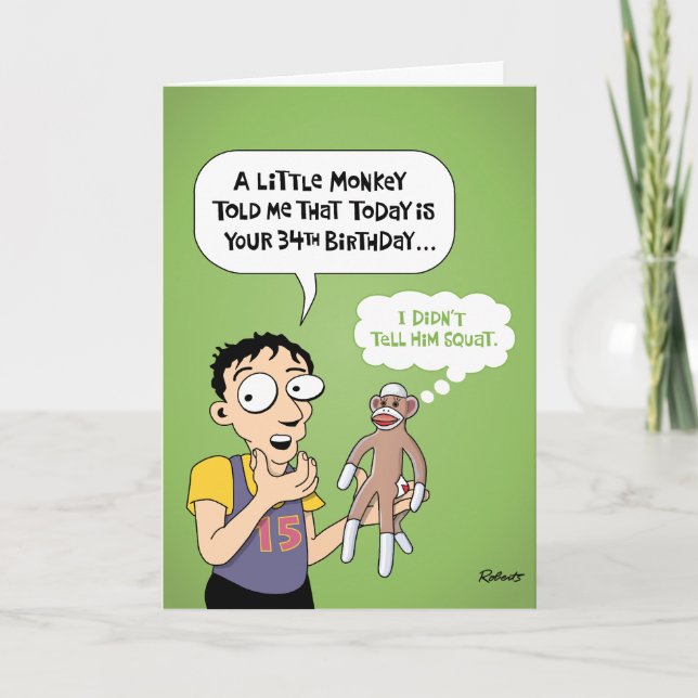 Carte Funny 34e anniversaire (Devant)