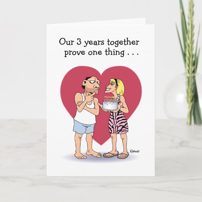 Carte Funny 3ème anniversaire de Mariage (Devant)