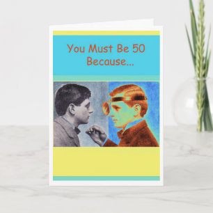 Carte Funny 50ème anniversaire Colonoscopie avec Docteur