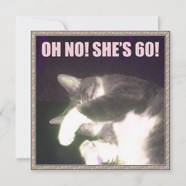 Carte Funny 60e anniversaire (Chat) (Devant)