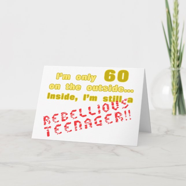 Carte Funny 60e anniversaire présent (Devant)